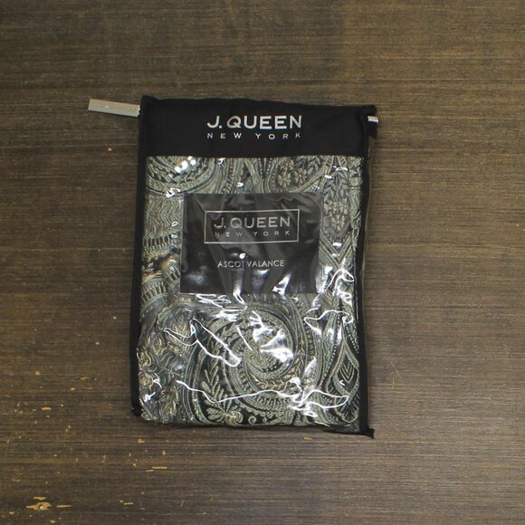 NWT J. Queen New York Rod Pocket Valance Glacier Blue Multi Window Ascot Valance - Picture 4 of 7